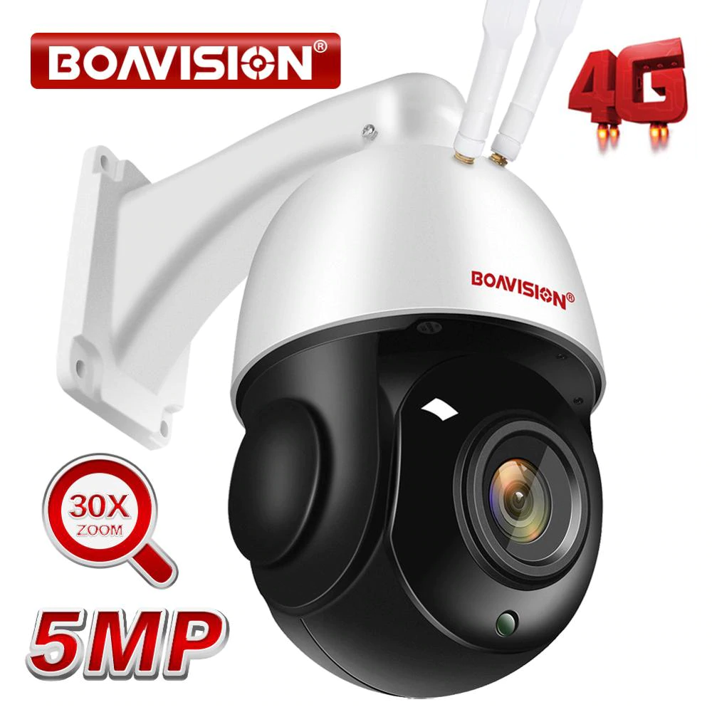 Camhi 30X Zoom 5MP AI AUTO Tracking PTZ Dome IP Camera WIFI / 4G SIM ...